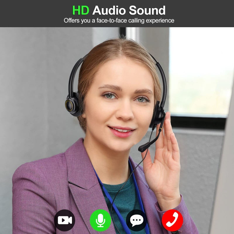KEMEILE Cisco Phone Headset Corded RJ9 Telephone Headset with Noise Cancelling Mic Compatible with Cisco CP-7821 7841 7942G 7931G 7940 7941G 7945G 7960 7961G 7962G 7965G 7975G 8841 8861 9951 9971 etc - Image 2